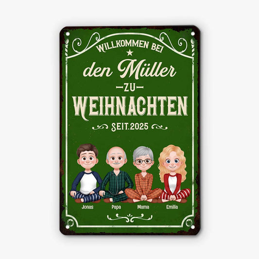 6654EGE2 willkommen bei uns zum weihnachtsfest turschild familie personalisiert_ hund und katze 6654E8ZMI