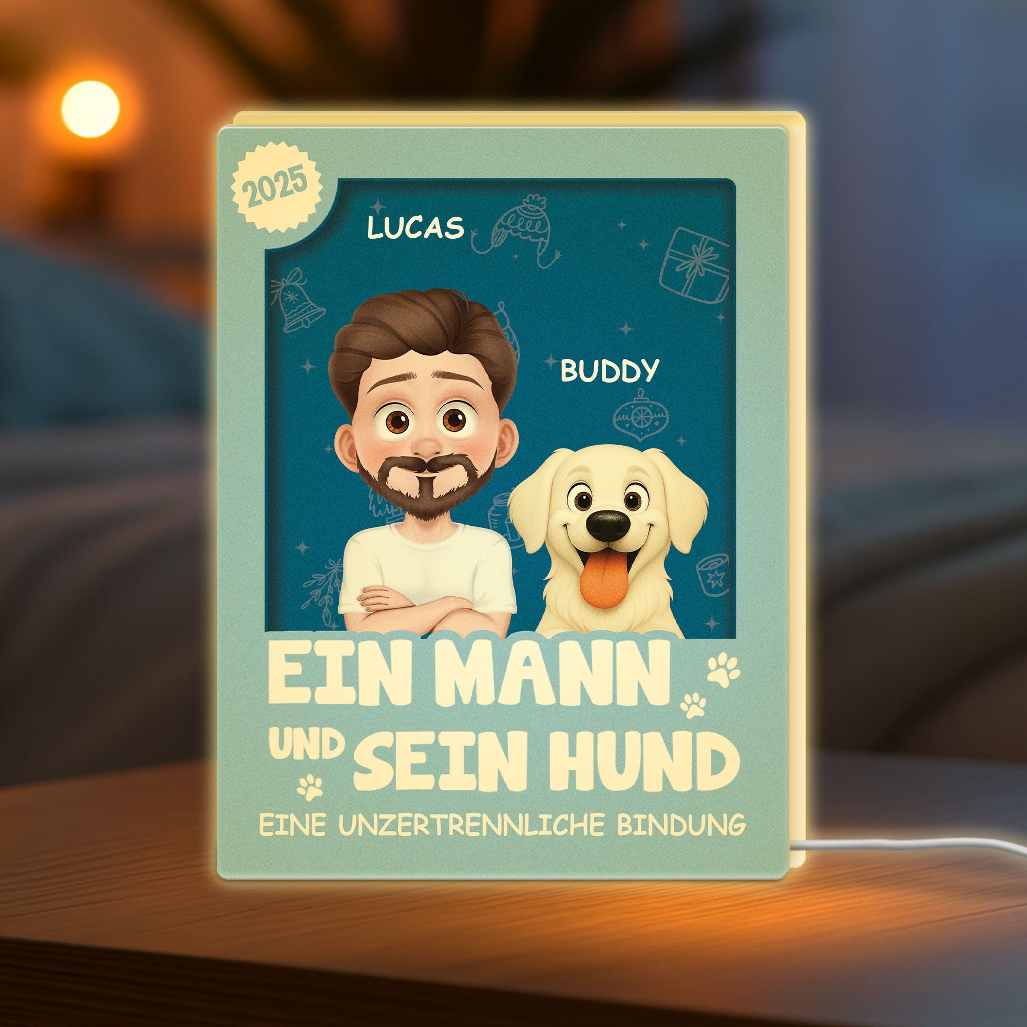 6669LGE1 3d druck effekt besondere verbindung spruche personalisierte weihnachtsgeschenke  lightbox hund 6669lcv5d_2