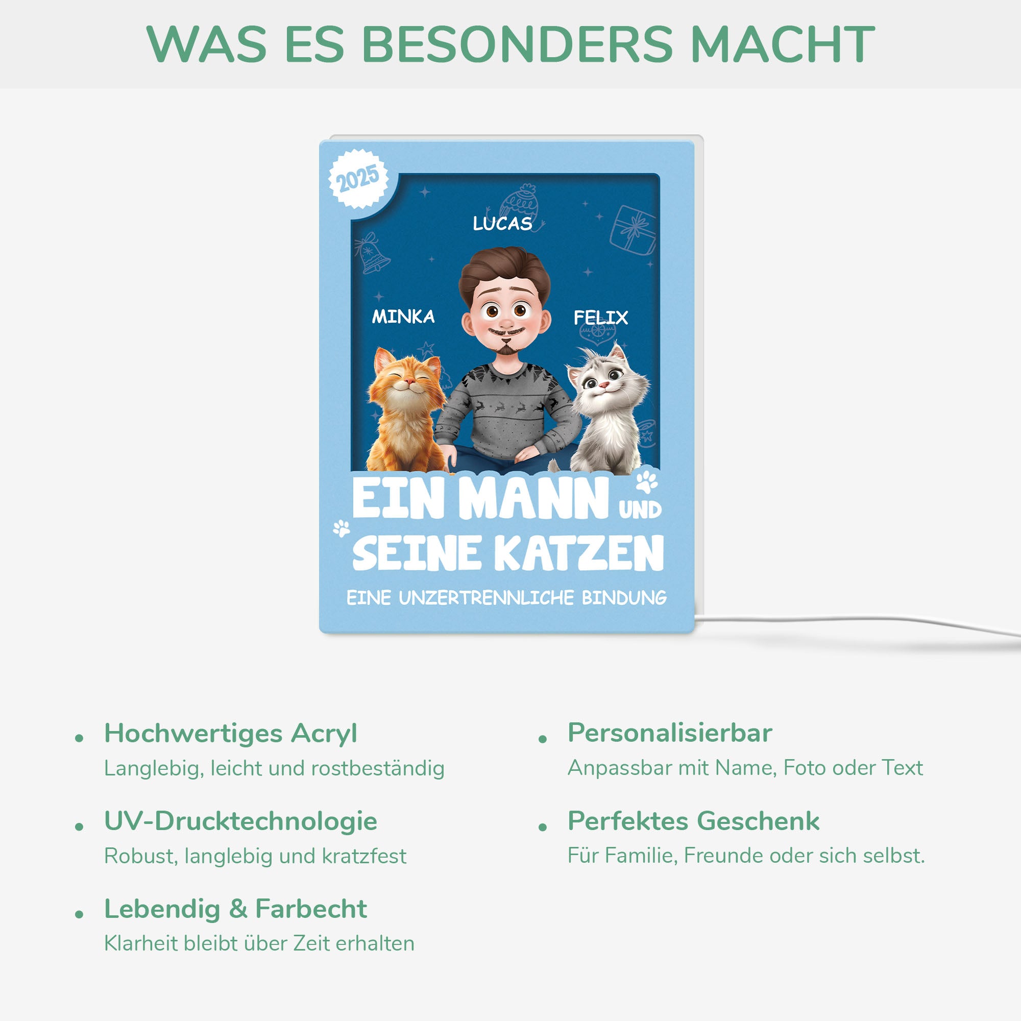 6669LGE1 3d druck effekt besondere verbindung spruche personalisierte weihnachtsgeschenke  lightbox katze 6669lcv5c_3