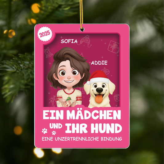 6669OGE1 3d druck effekt ein madchen und ihr hund acryl weihnachtsschmuck personalisiert 6669OKZAC