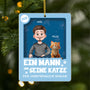 6669OGE1 3d druck effekt ein mann und seine katze acryl weihnachtsschmuck personalisiert 6669OKZAD