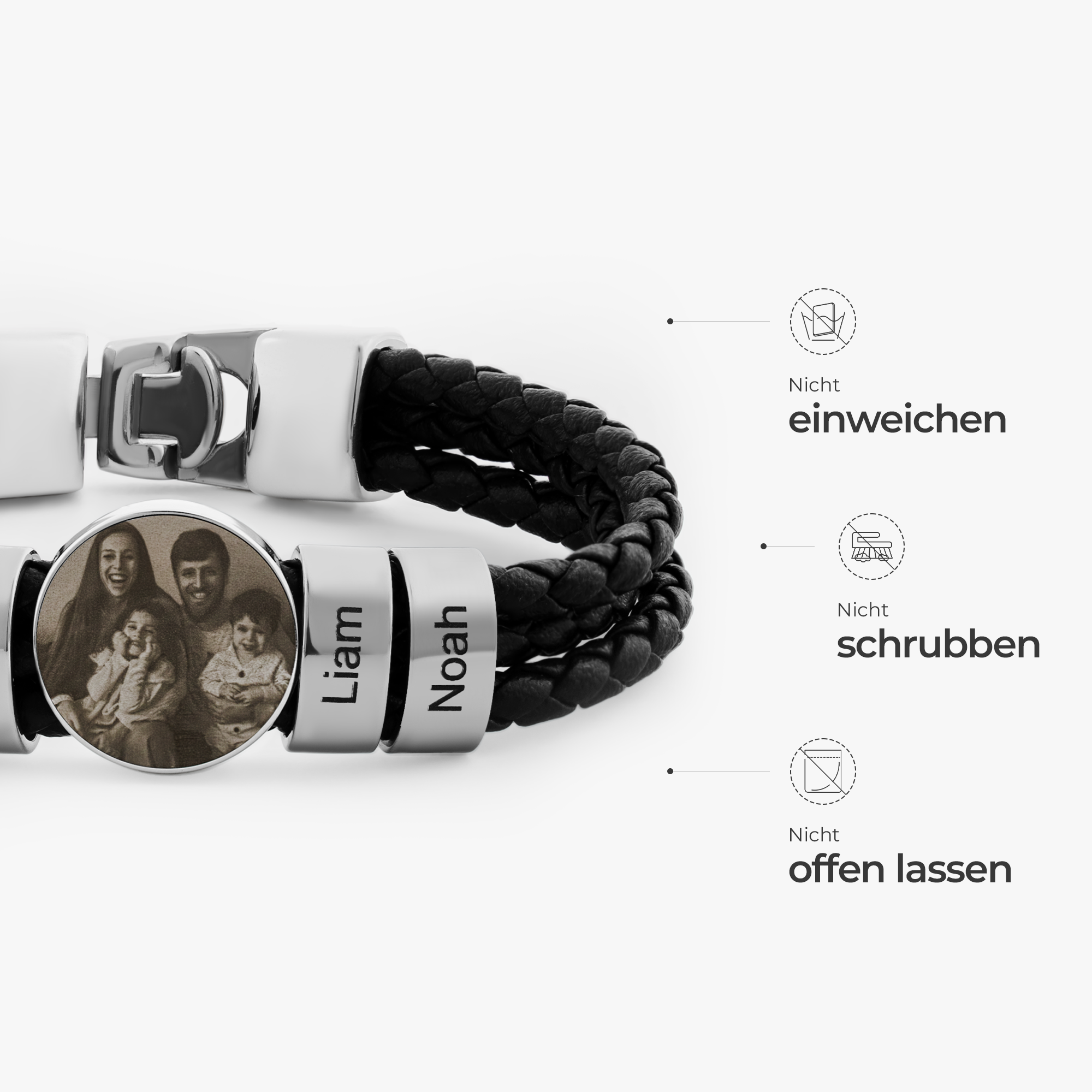 6679JGE4 alphabet zylindrische namensschilder personalisierte armbander fur manner_ mit foto 6679J0Y5B