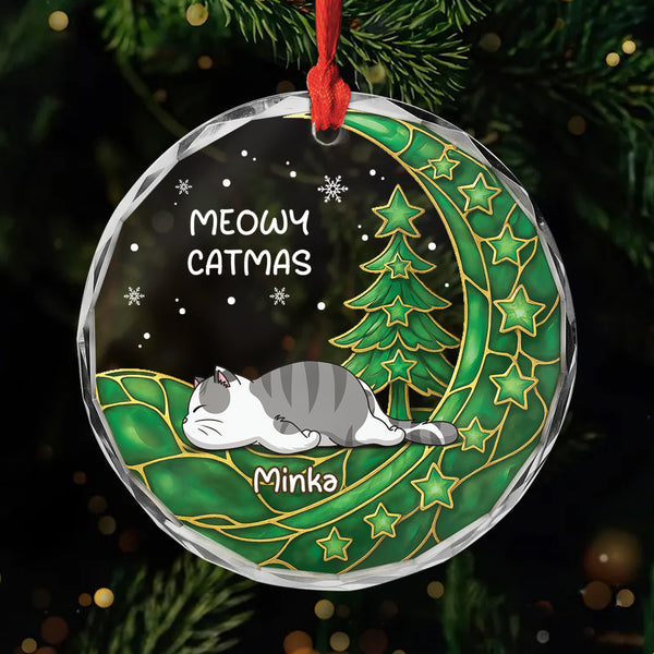 Personalisierte Weihnachtsstrümpfe Für Katzen – 48,3 Cm, Weiß, Gestrickt, Mit Namensschild