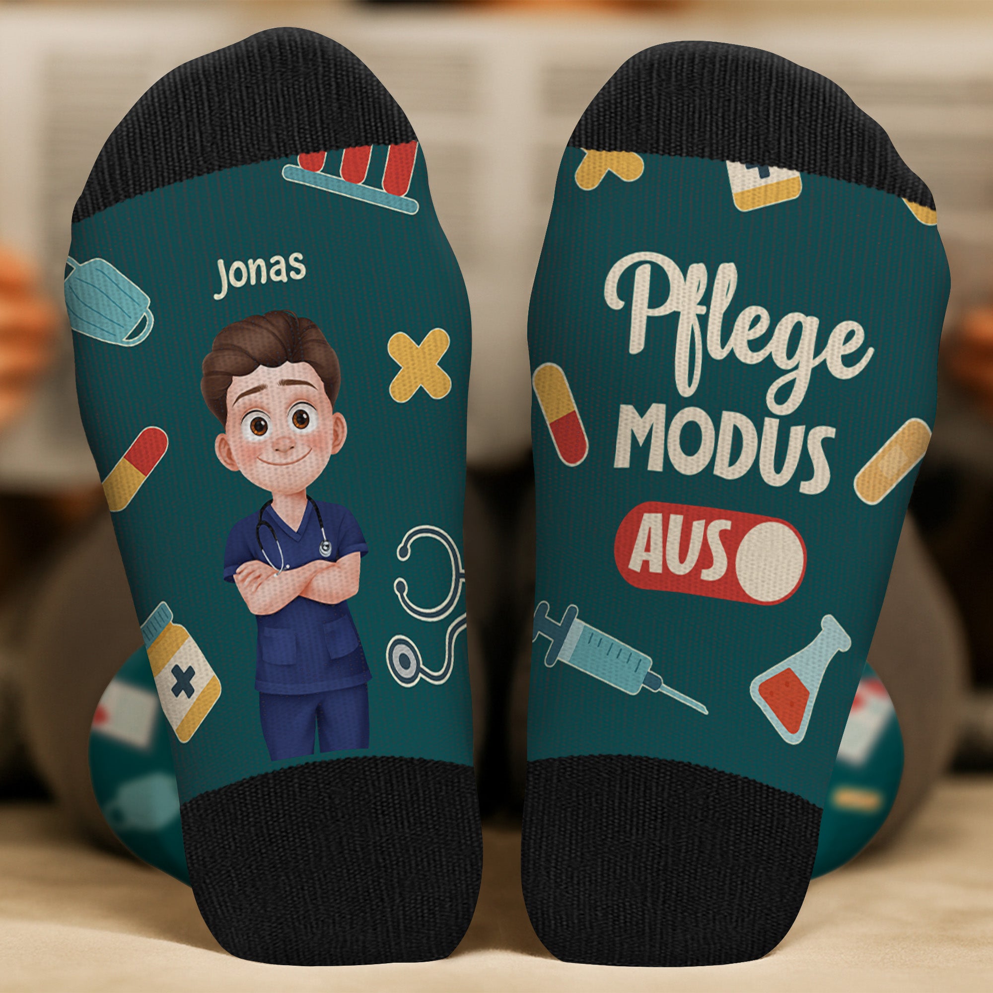 6694JGE1 modus aus socken personalisiert_ arztin arzt pflege 6694JTLMN_2