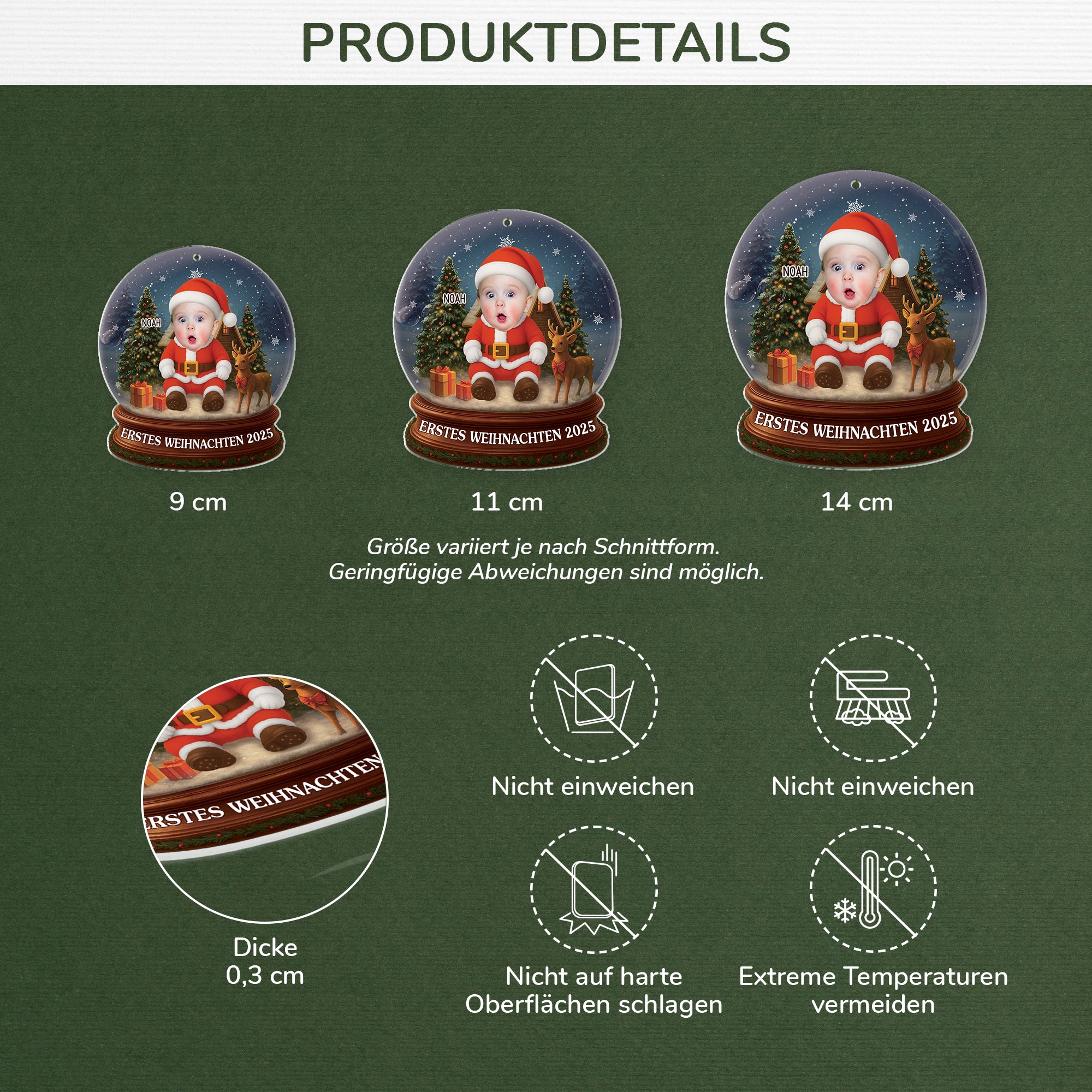 6703OGE3 3d druck effekt erstes weihnachten acryl weihnachtsschmuck_ personalisiert kinder mit gesicht 6703OTQ5K