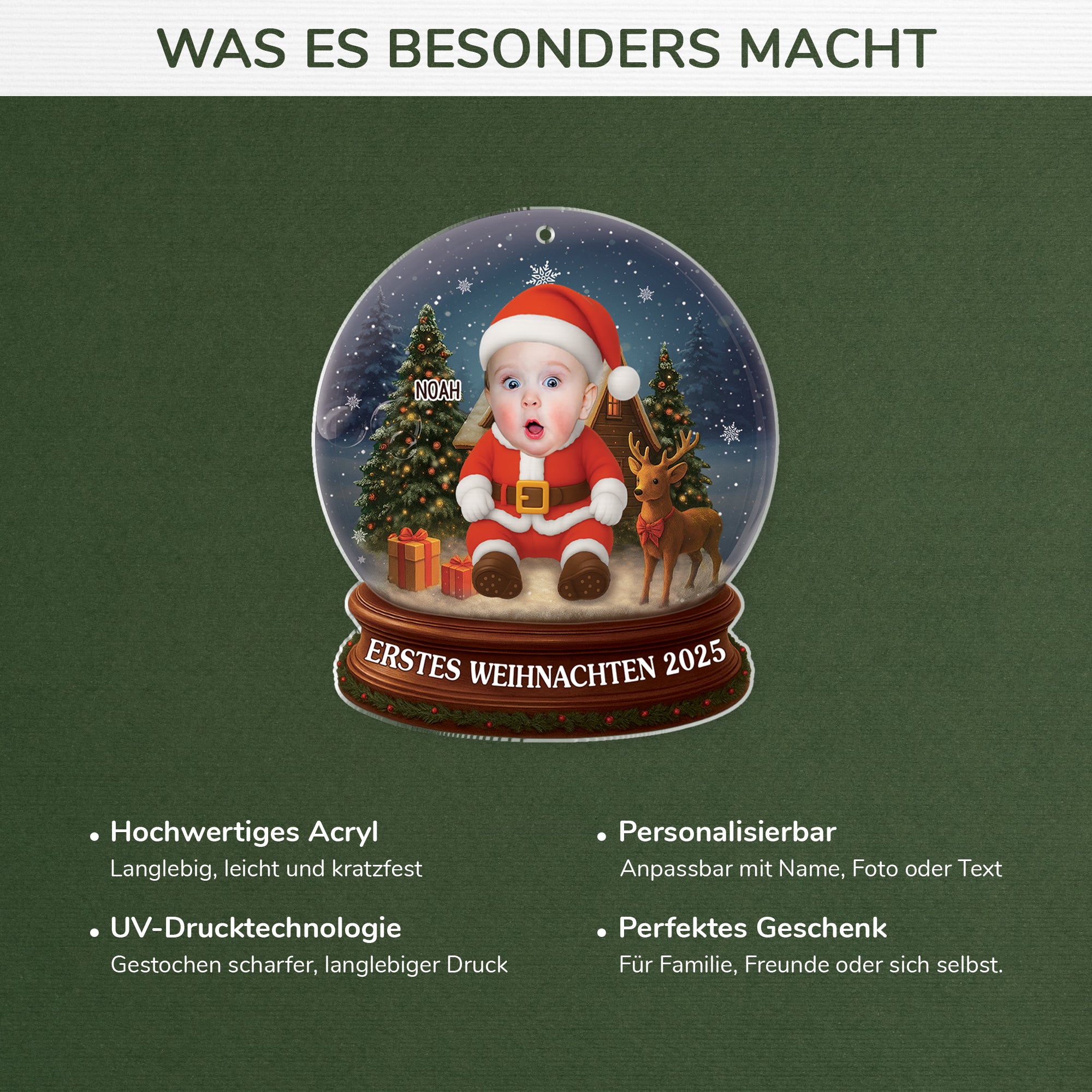 6703OGE4 3d druck effekt erstes weihnachten acryl weihnachtsschmuck_ personalisiert kinder mit gesicht 6703OTQ5K