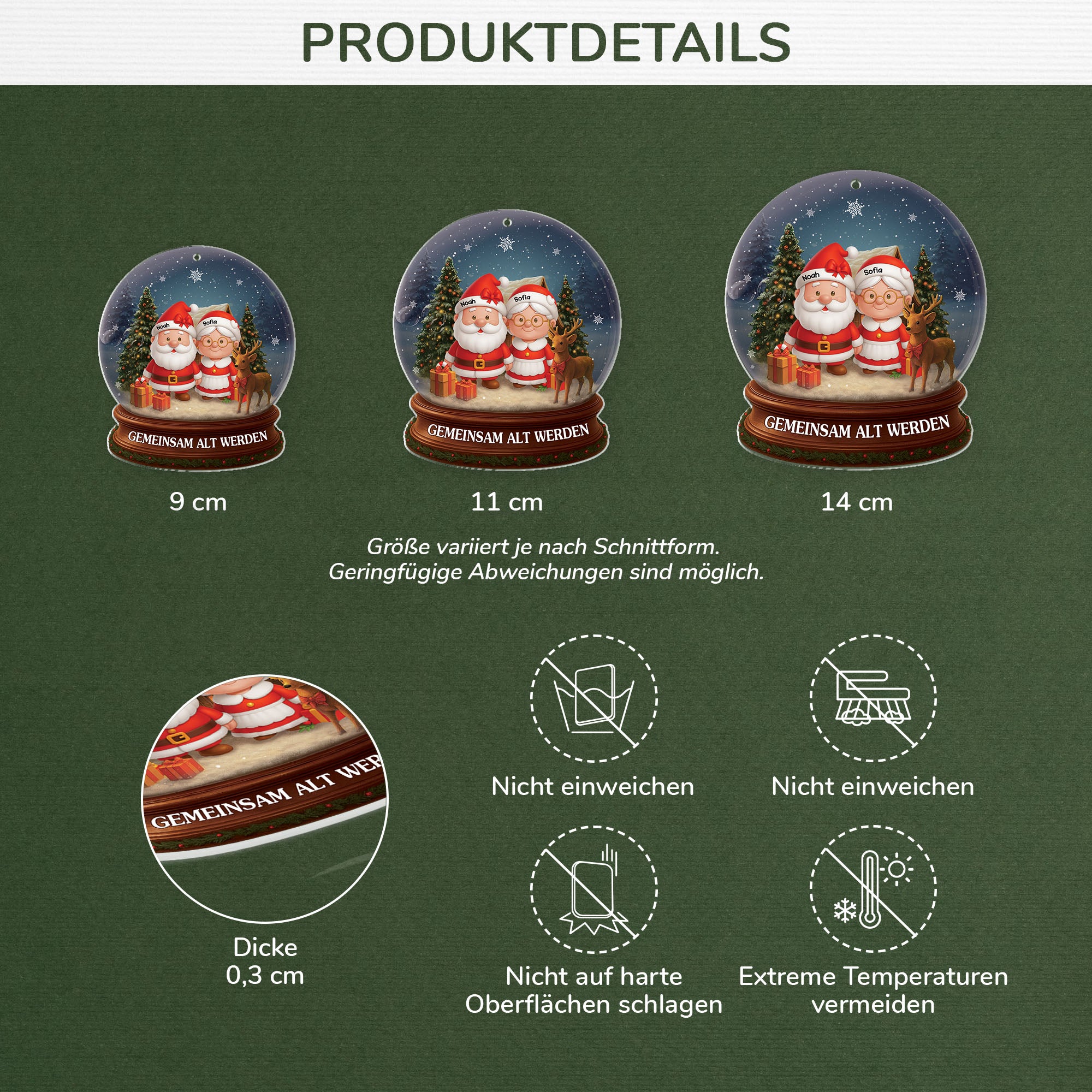6704OGE3 3d druck effekt gemeinsam alt werden seit acryl weihnachtsschmuck personalisiert paar weihnachtsmann 6704OTV5G