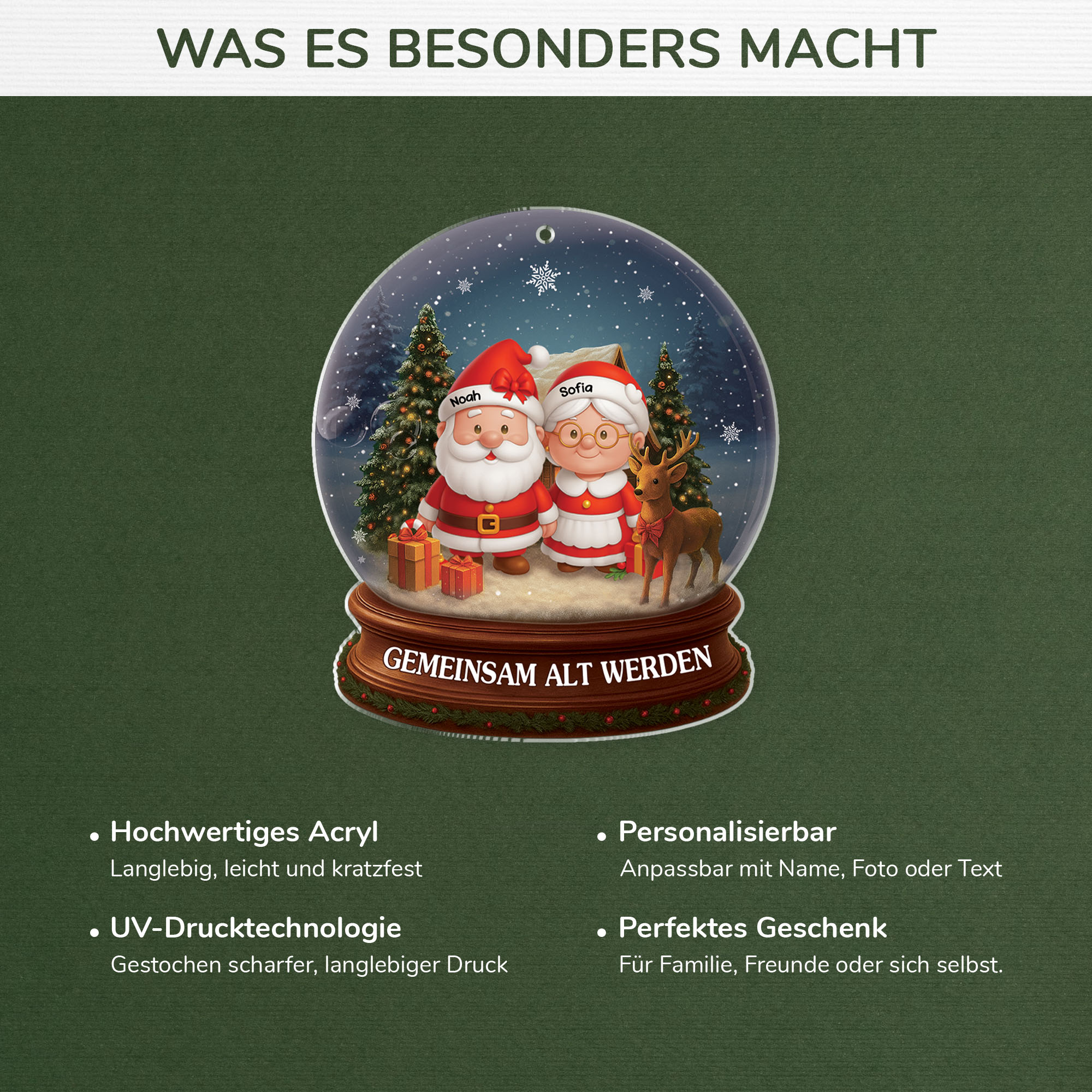6704OGE4 3d druck effekt gemeinsam alt werden seit acryl weihnachtsschmuck personalisiert paar weihnachtsmann 6704OTV5G