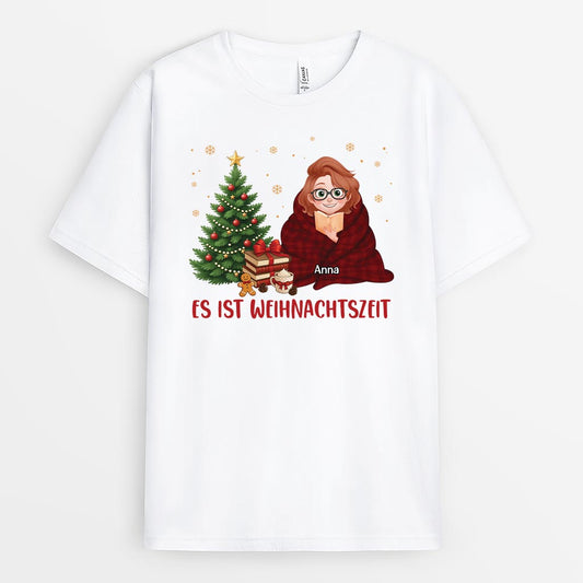 6711AGE1 es ist weihnachtszeit weihnachts t shirt personalisiert_ damen manner 6711A3TWA
