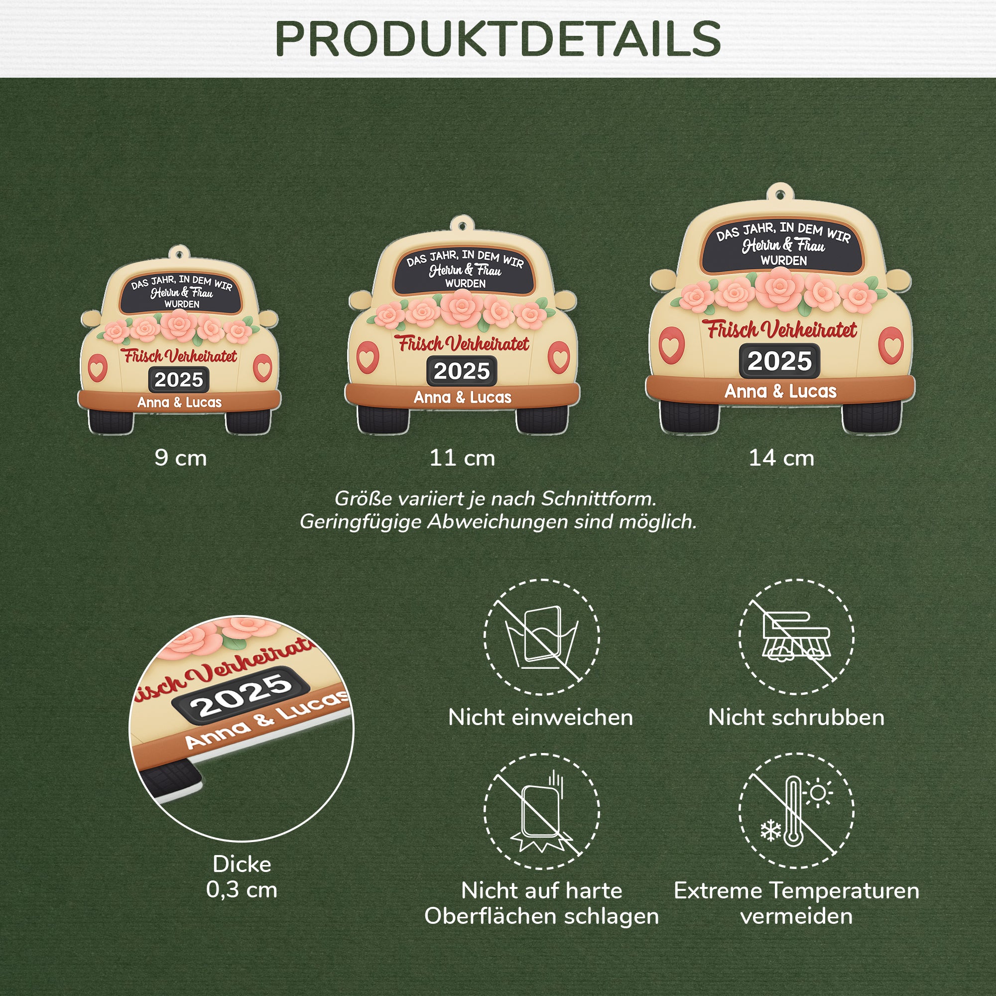 6713OGE1 3d druck effekt frisch verheiratet acryl weihnachtsschmuck personalisiert queeres paar 6713OKLCG_3