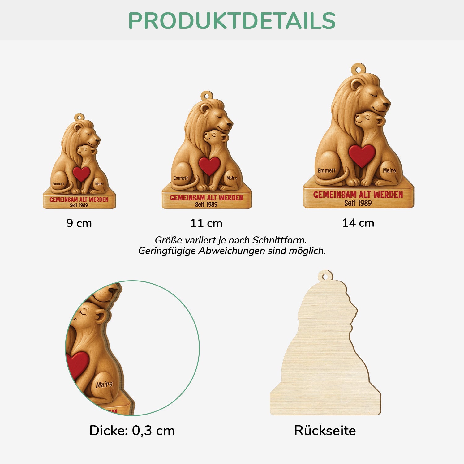 6726OGE3 3d druck effekt gemeinsam alt werden seit personalisierte 1 schicht holz ornamente weihnachten paar lowe 6726O3TMG