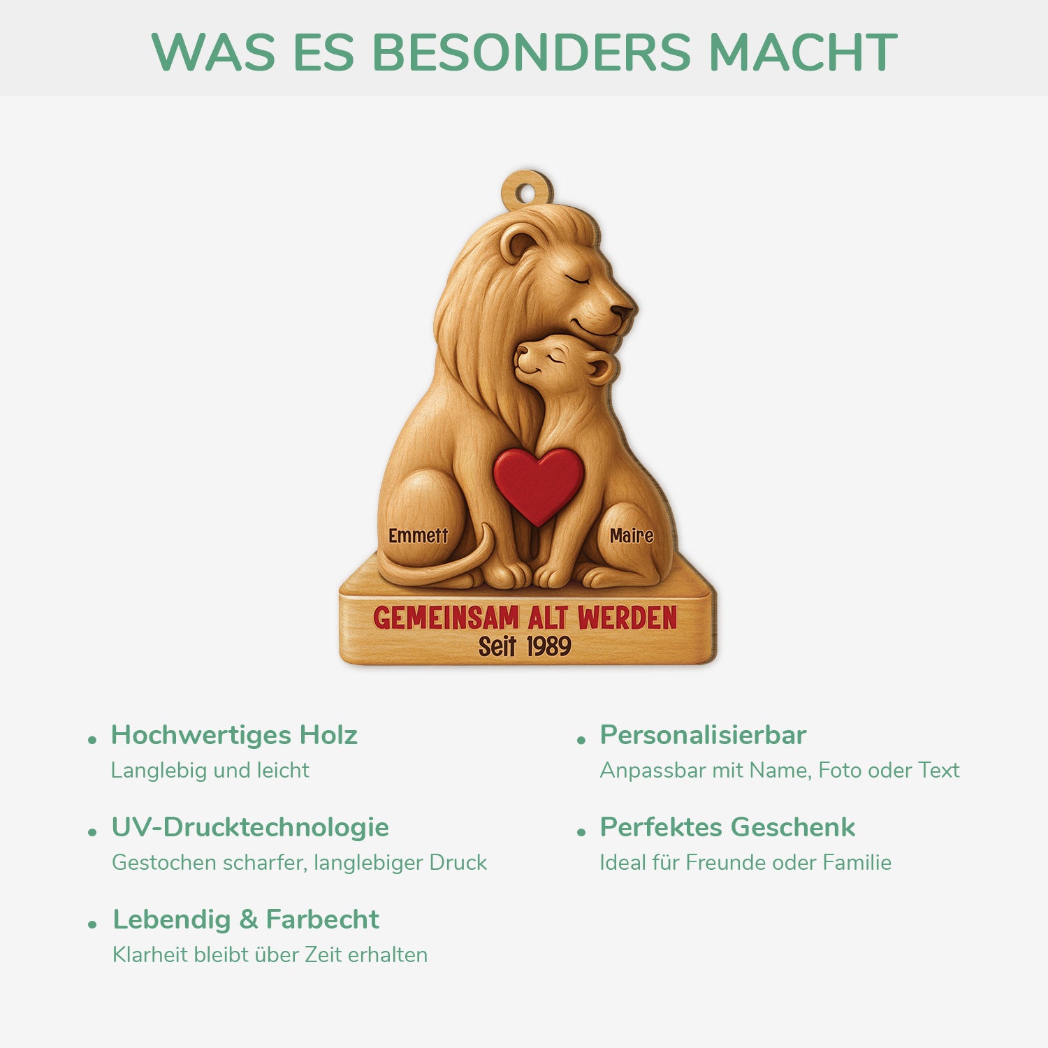 6726OGE4 3d druck effekt gemeinsam alt werden seit personalisierte 1 schicht holz ornamente weihnachten paar lowe 6726O3TMG