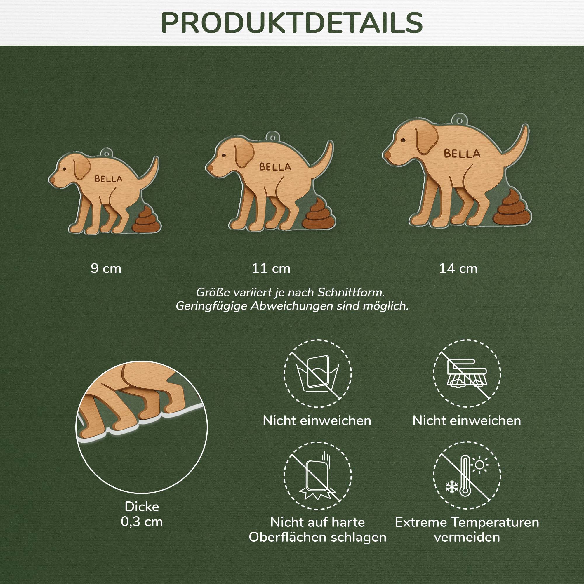 6727OGE3 3d druck effekt hunde kot acryl weihnachtsschmuck personalisiert lustig 6727O3ZQC