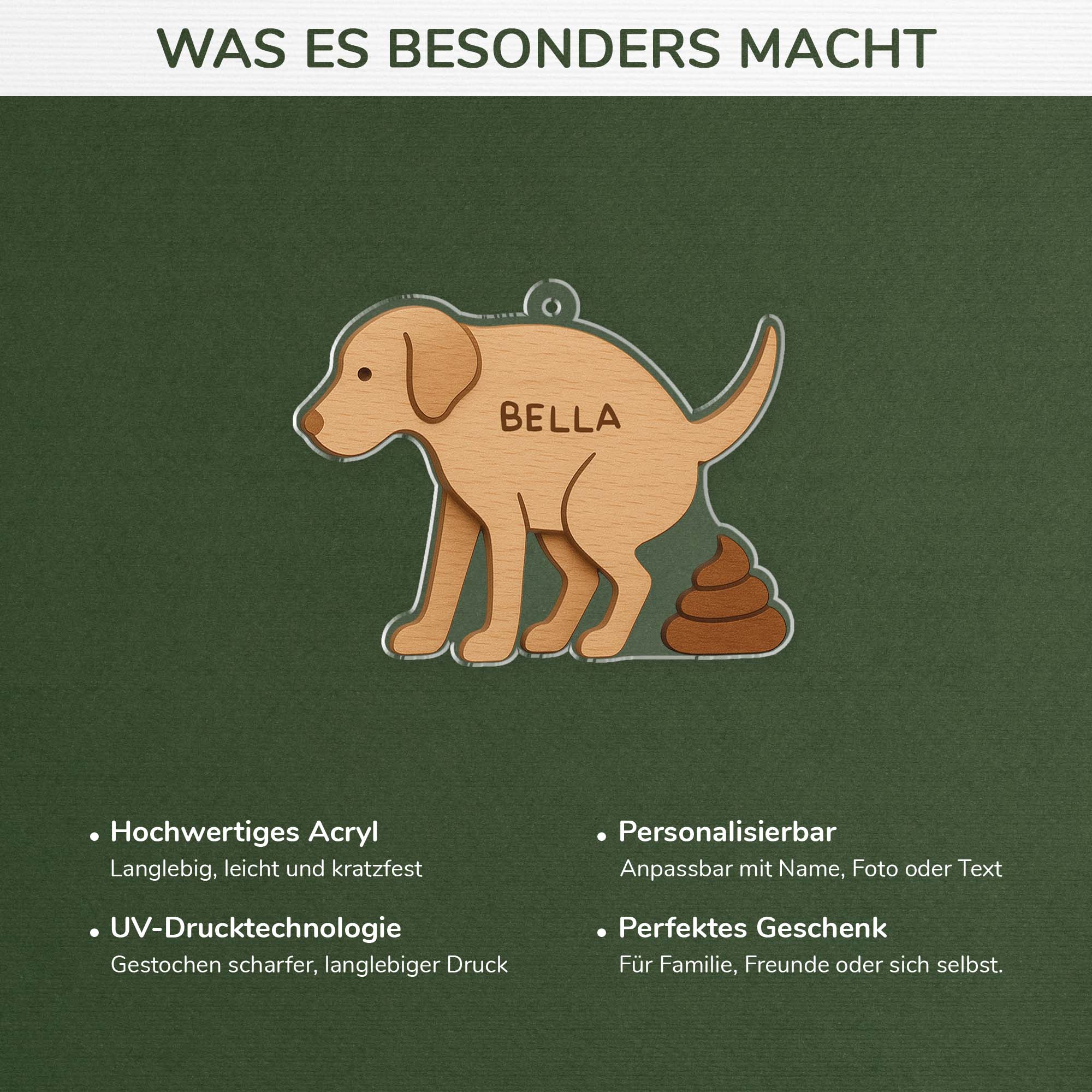 6727OGE4 3d druck effekt hunde kot acryl weihnachtsschmuck personalisiert lustig 6727O3ZQC