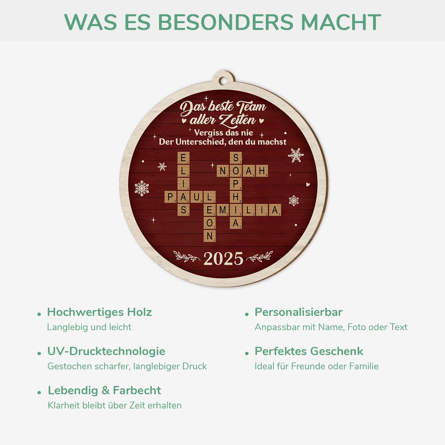 6732OGE4 das beste team aller zeiten personalisierte kreuzwortratsel 1 schicht holz ornamente weihnachten kollege kollegin 6732O6QNO