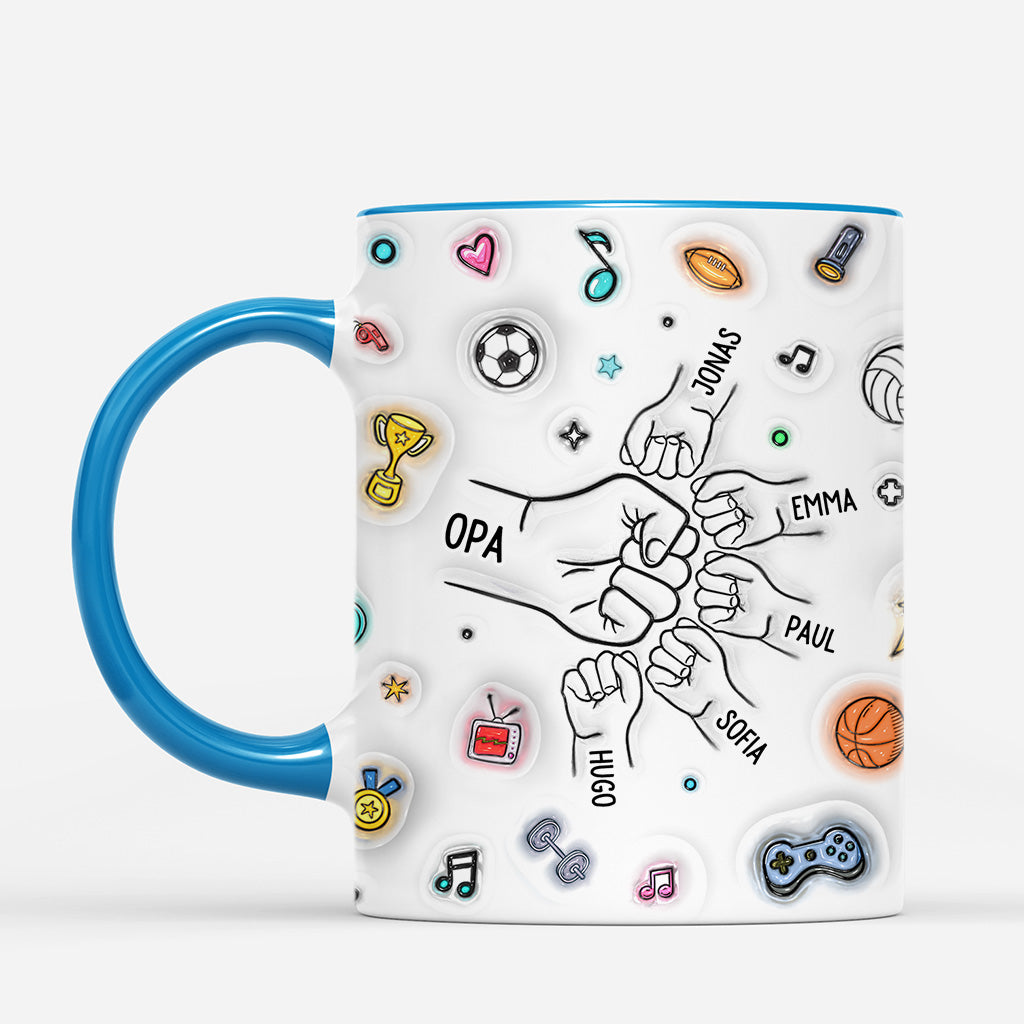 6746MGE2 3d druck effekt faustgruss opa papa tasse personalisieren 6746M6PMB