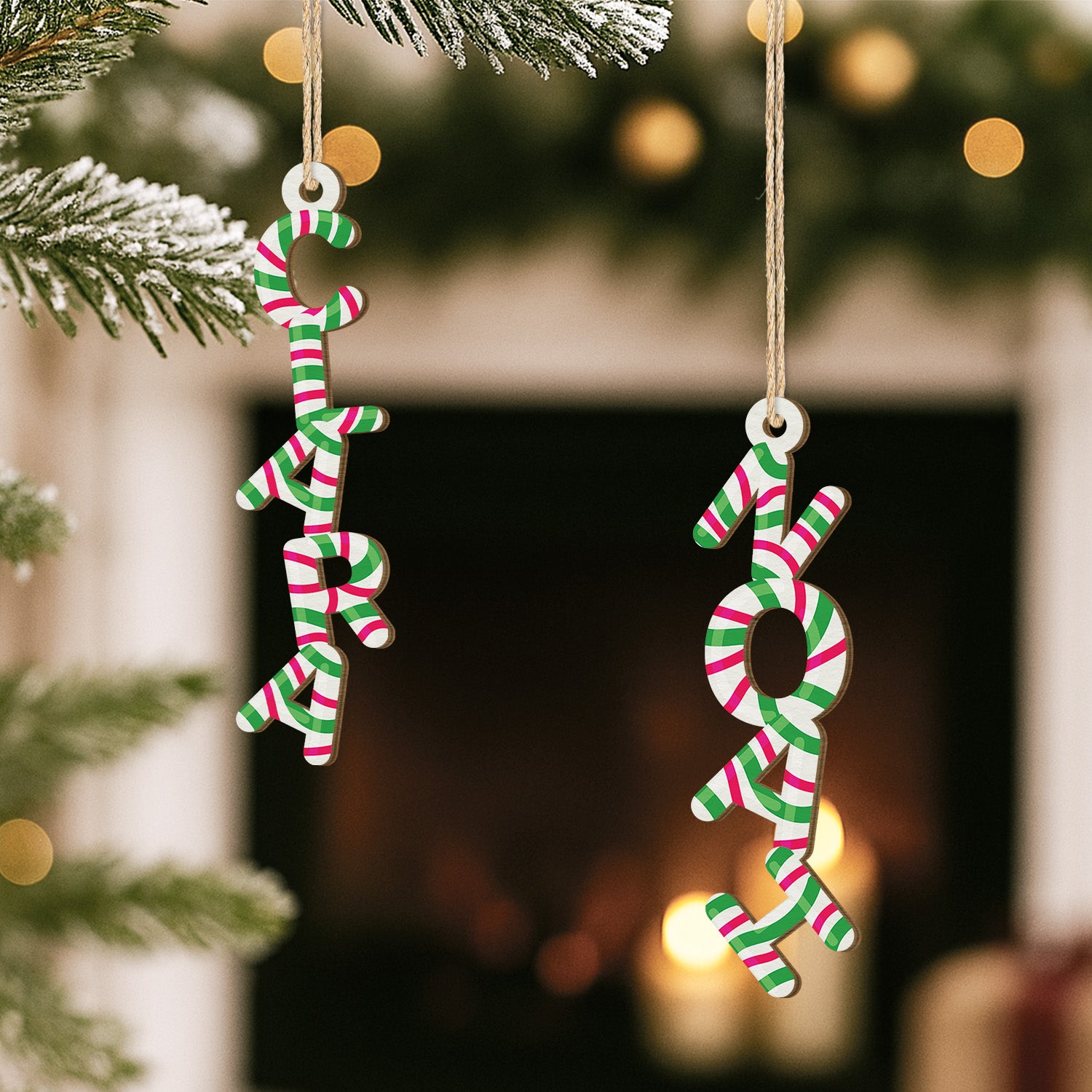 6750OGE2 3d druck effekt zuckerspazierstock buchstabe personalisierte 1 schicht holz ornamente weihnachten 6750OKM5B