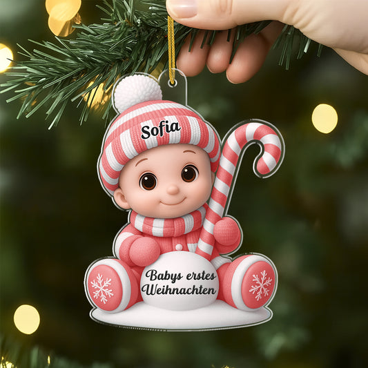 6758OGE2 3d druck effekt mein erstes weihnachten acryl weihnachtsschmuck personalisiert baby 6758O3QCK