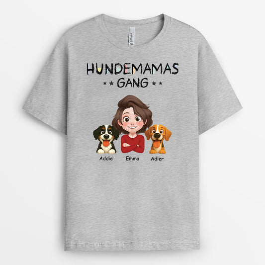 6762AGE2 hundepapas hundemamas gang t shirt hund personalisiert buntstifte cartoon 6762AKT5C