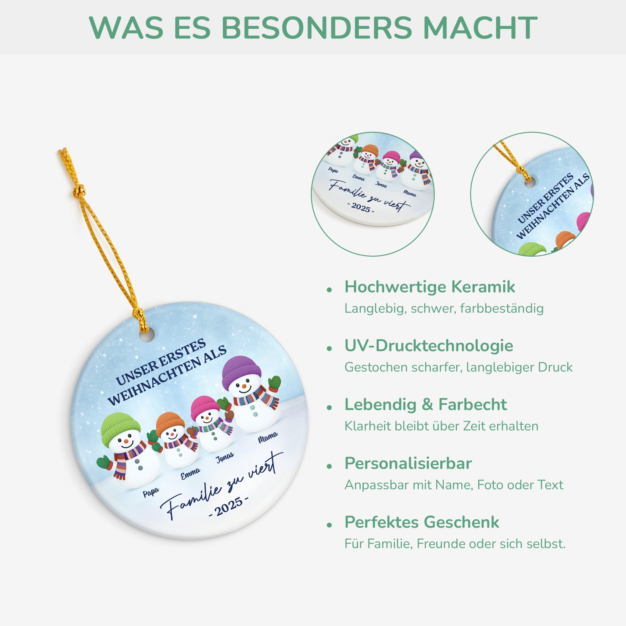6773OGE4 unser erstes weihnachten als familie schneemann keramik weihnachtsschmuck personalisiert_ 6773OTZNI