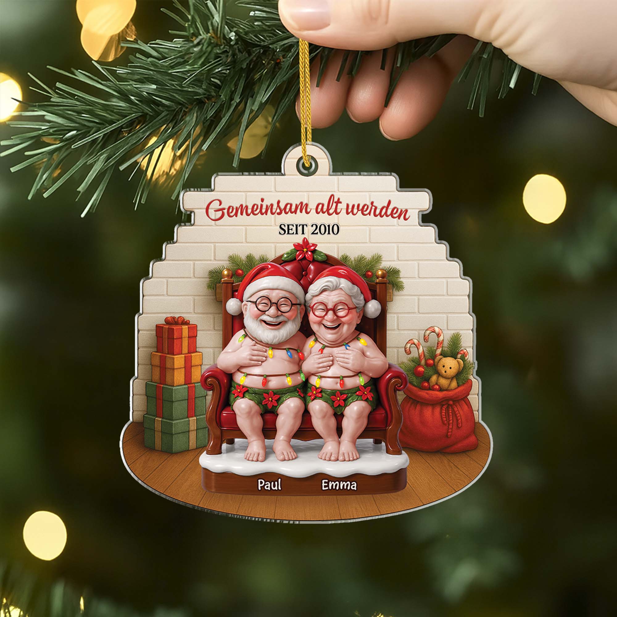 6794OGE2 3d druck effekt gemeinsam alt werden seit lustiger acryl weihnachtsschmuck personalisiert paare 6794O6L5G