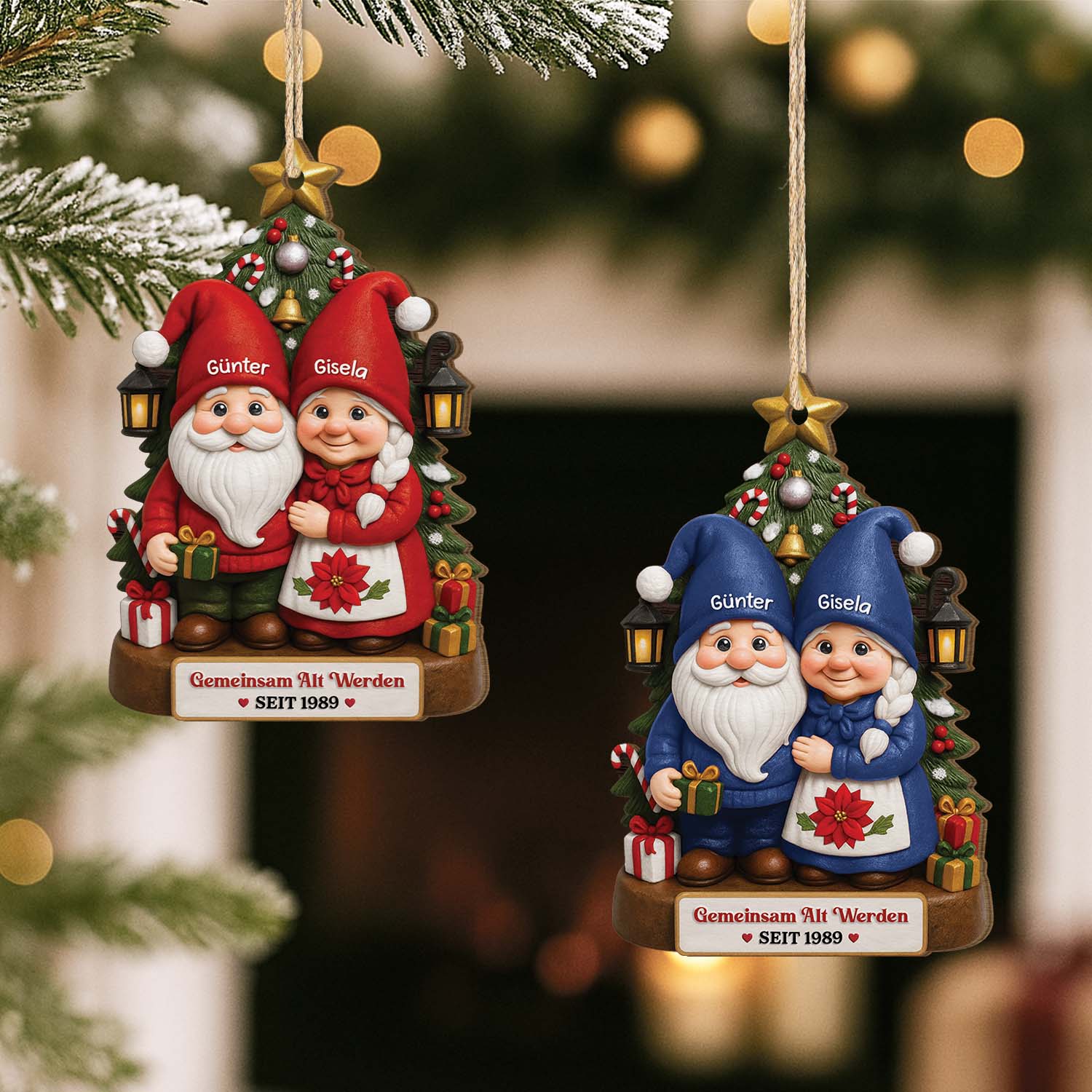 6795OGE2 3d druck effekt gemeinsam alt werden seit personalisierte 1 schicht holz ornamente weihnachten paar romantisch 6795O8PTG