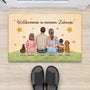 6927DGE2 die familie personalisierte fussmatte familie mit hund und katze_ 6927D8TTI