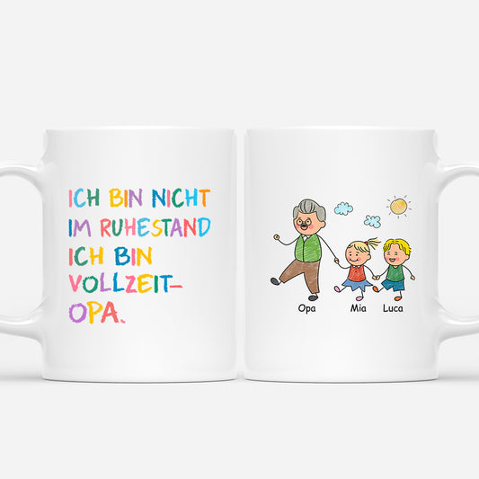 6938MGE1 ich bin nicht im ruhestand ich bin vollzeit oma opa oma tasse personalisiert 6938MTXNB