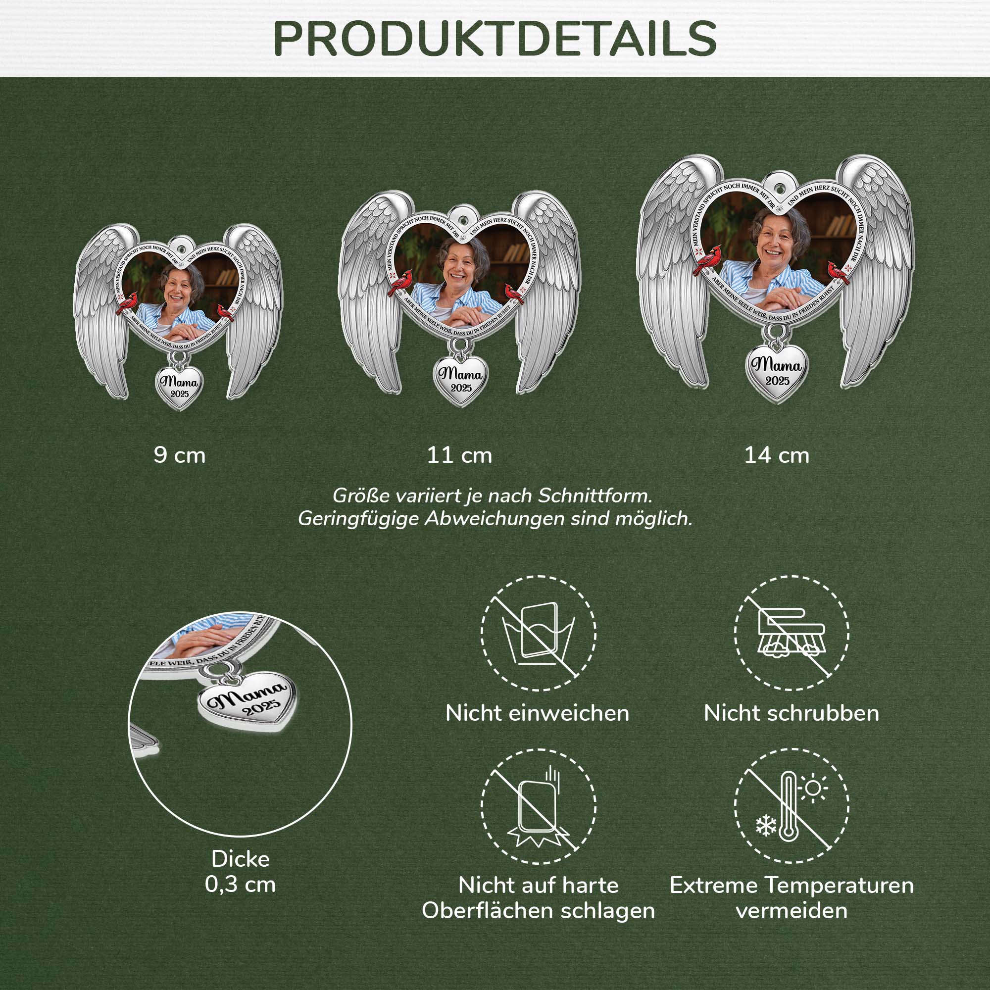 6942OGE3 meine seele weiss du ruhst in frieden acryl weihnachtsschmuck personalisiert_ foto papa mama zur erinnerung 6942O