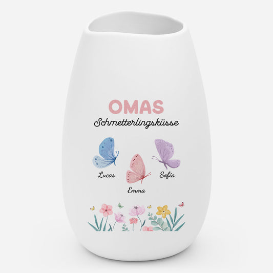 6947AGE1 omas schmetterlingskusse personalisiertes geschenk  blumenvase oma mama 6947aotvta