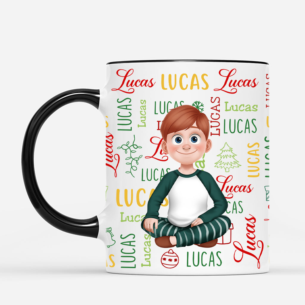 6949MGE2 frau oder mann cartoon weihnachtstasse personalisiert 6949MTPAA