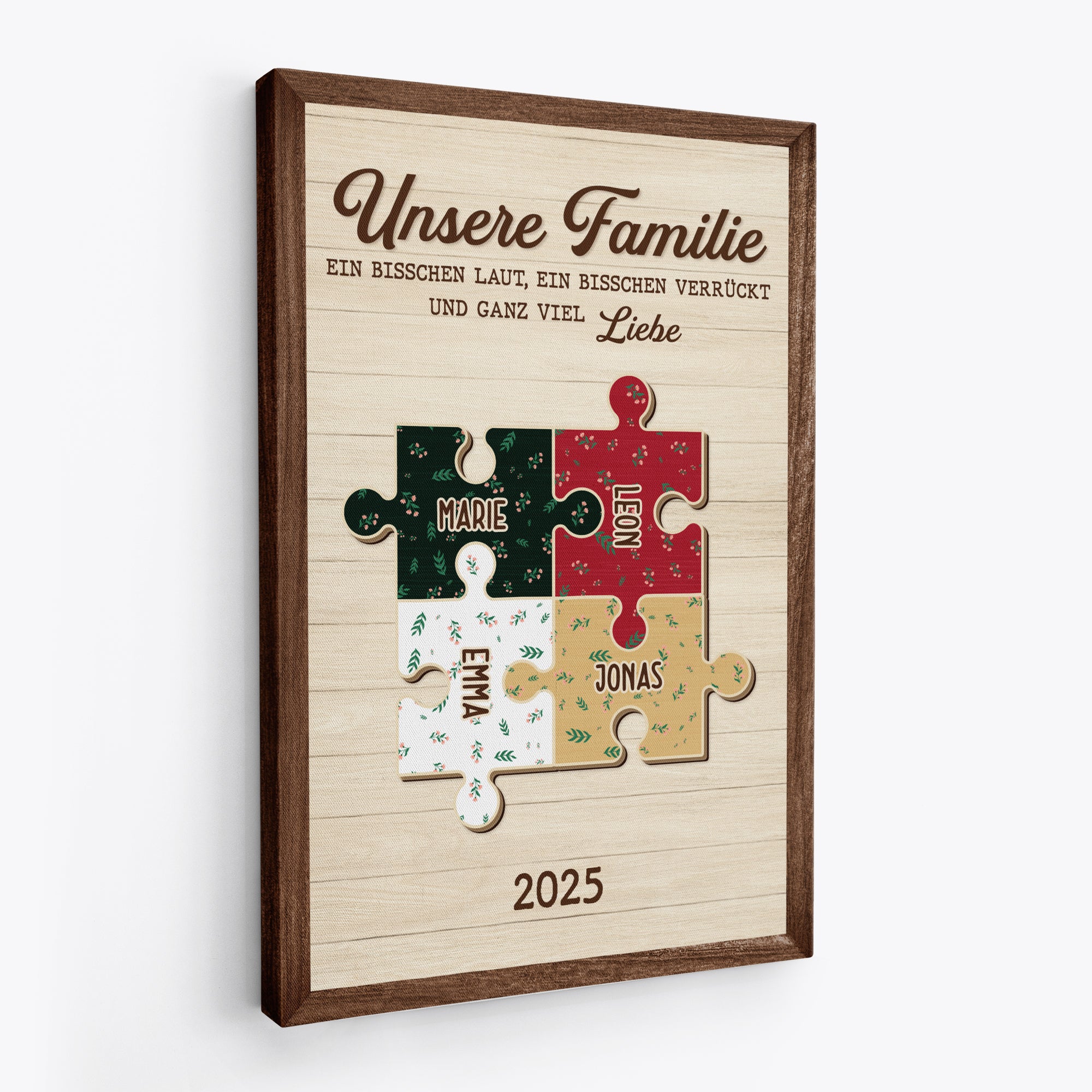 6952CGE2 die teile die unsere familie ausmachen personalisierte leinwand familie_ mit namen puzzleteile 6952CTPZI