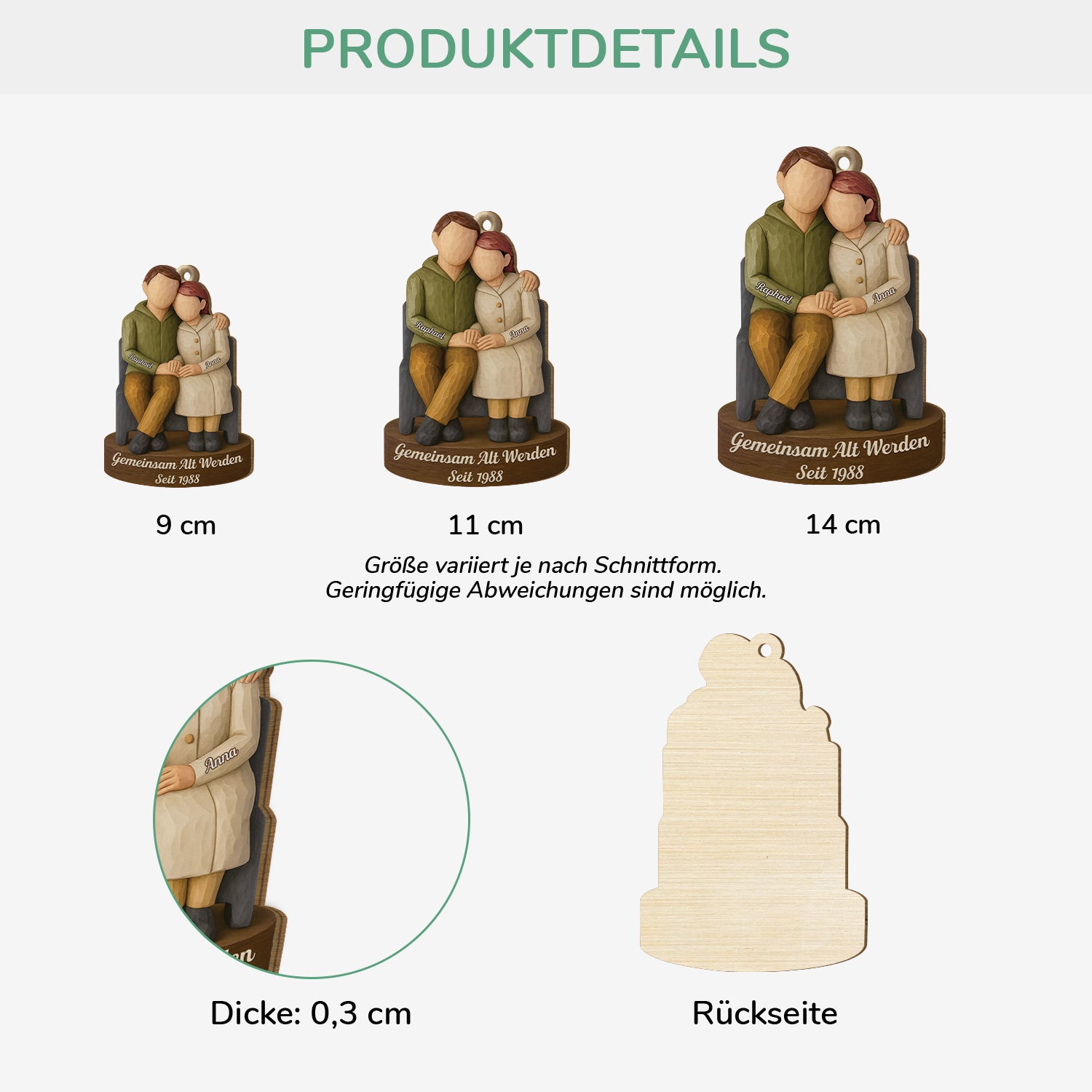 6955OGE3 3d druck effekt gemeinsam alt werden seit personalisierte 1 schicht holz ornamente weihnachten paare romantisch 6955O8ZQG