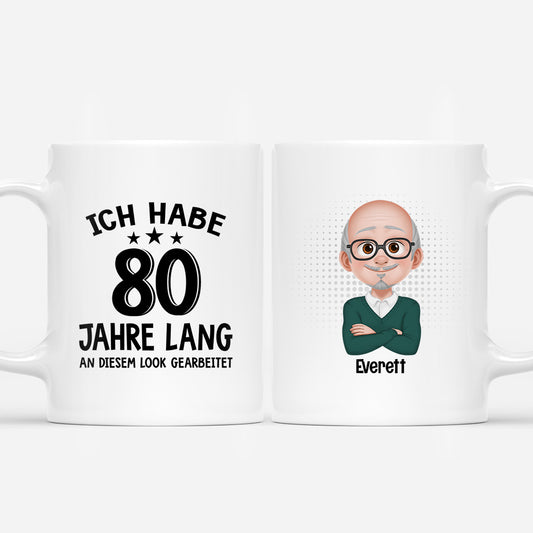 6960MGE1 ich habe 80 jahre lang an diesem look gearbeitet personalisierte tasse mit foto_ frauen manner 6960M3ZMB