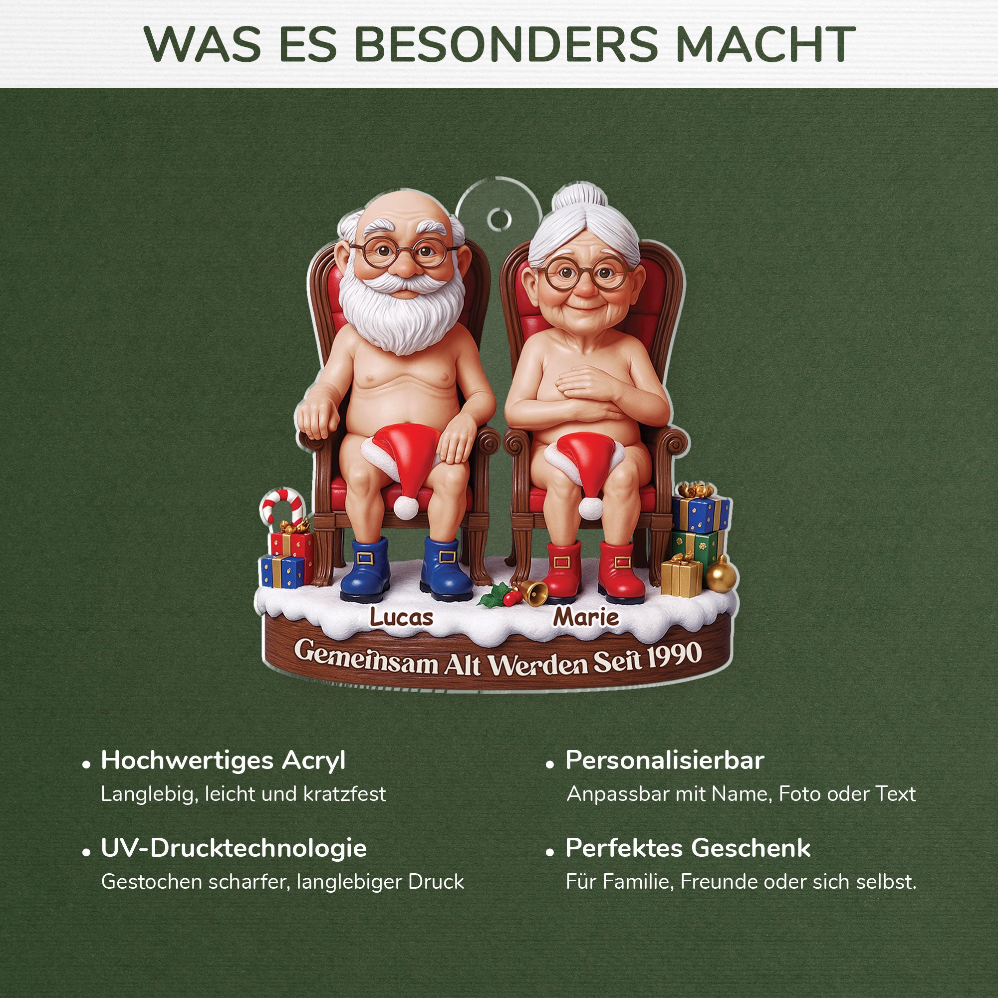 6962OGE1 3d druck effekt gemeinsam alt werden seit acryl weihnachtsschmuck personalisiert lustig paar 6962O6LAG_3