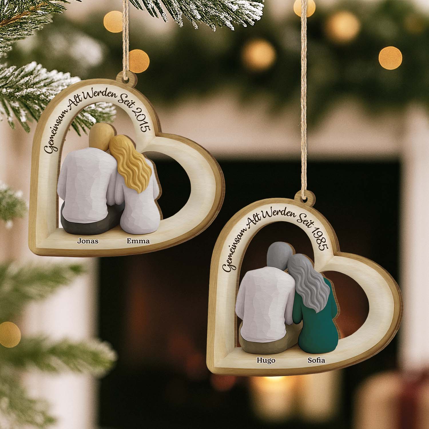 6996OGE1 gemeinsam alt werden seit personalisierte 1 schicht holz ornamente weihnachten paar 6996OTL5G_2