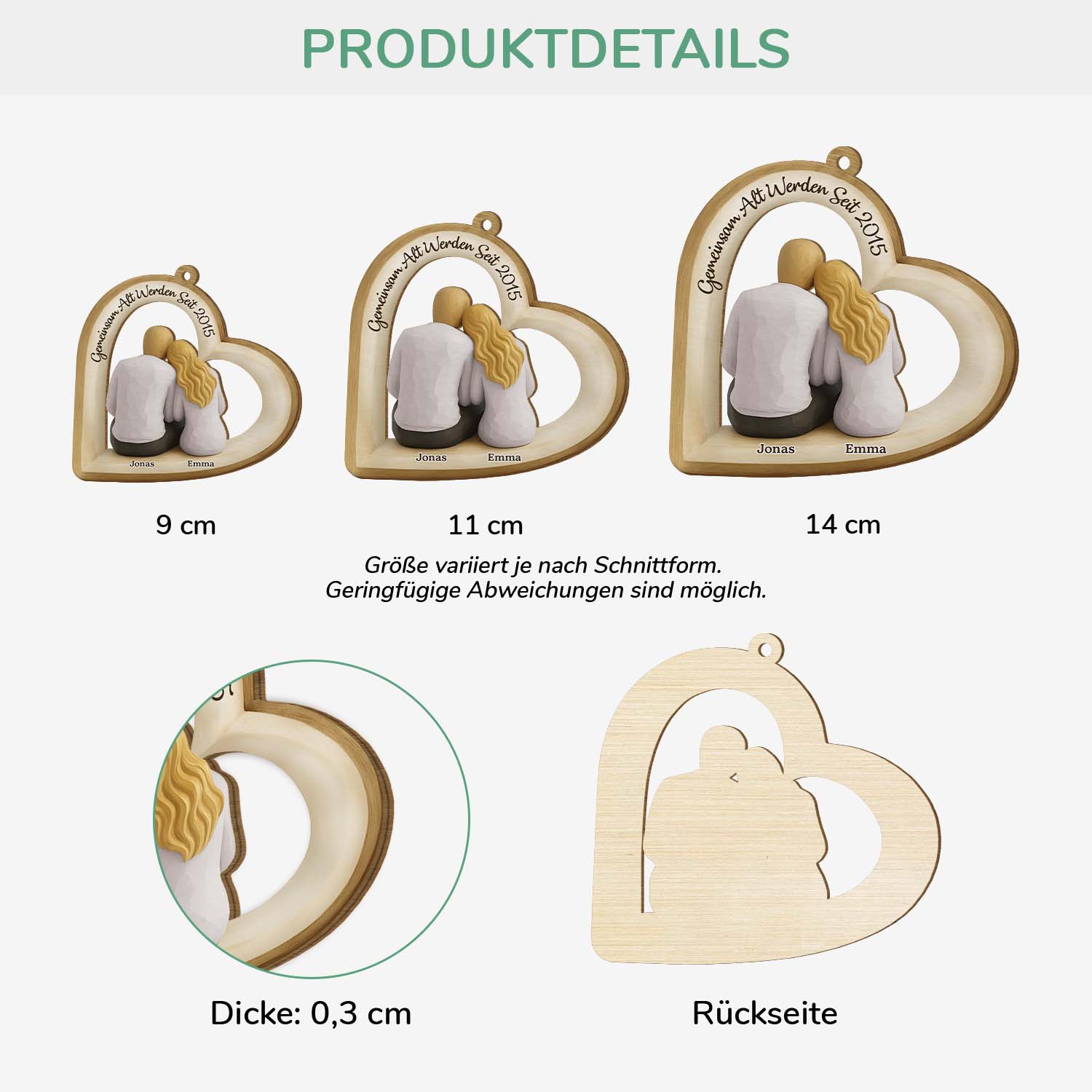 6996OGE1 gemeinsam alt werden seit personalisierte 1 schicht holz ornamente weihnachten paar 6996OTL5G_3