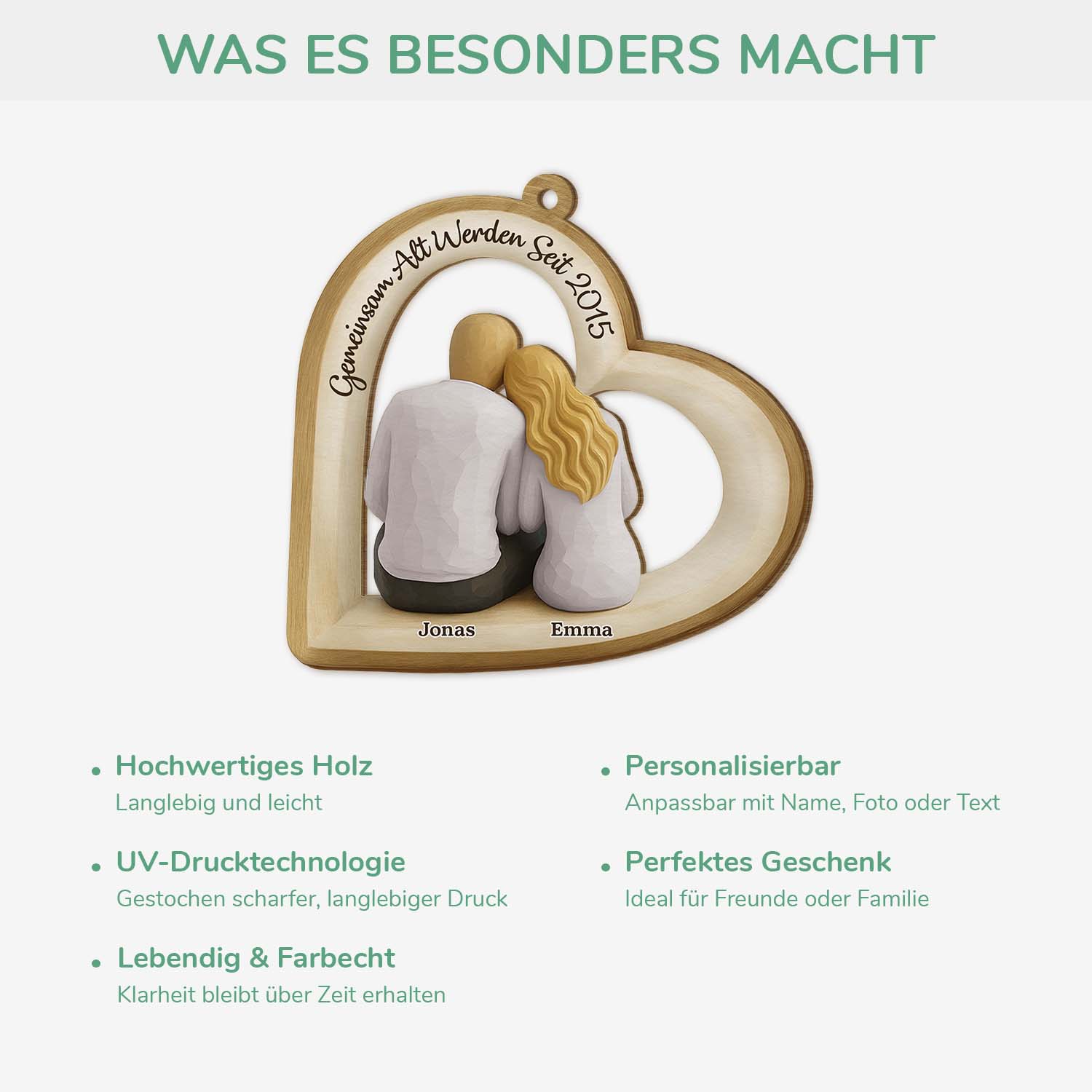 6996OGE1 gemeinsam alt werden seit personalisierte 1 schicht holz ornamente weihnachten paar 6996OTL5G_4