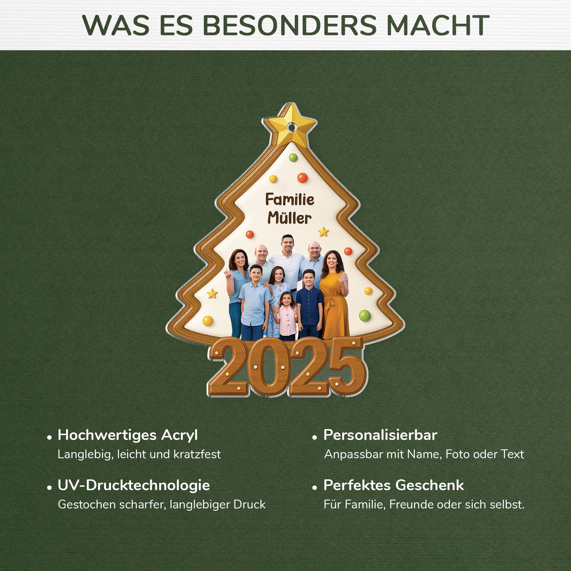 6999OGE4 lebkuchen tannenbaum acryl weihnachtsschmuck personalisiert_ foto familie 6999O8TNI