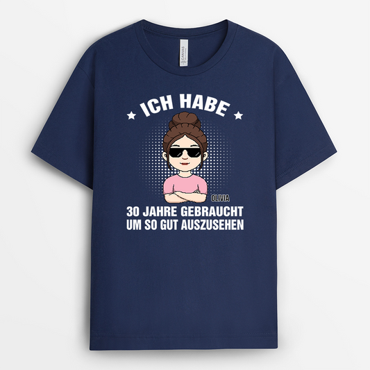 7013AGE2 ich habe 80 jahre lang an diesem look gearbeitet personalisierte t shirts damen_ manner zum geburtstag 7013AKR5B