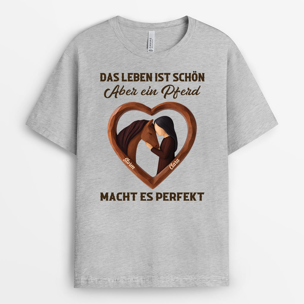 7015AGE2 ein pferd macht das leben perfekt personalisierte t shirts damen_ pferd 7015AKT5U