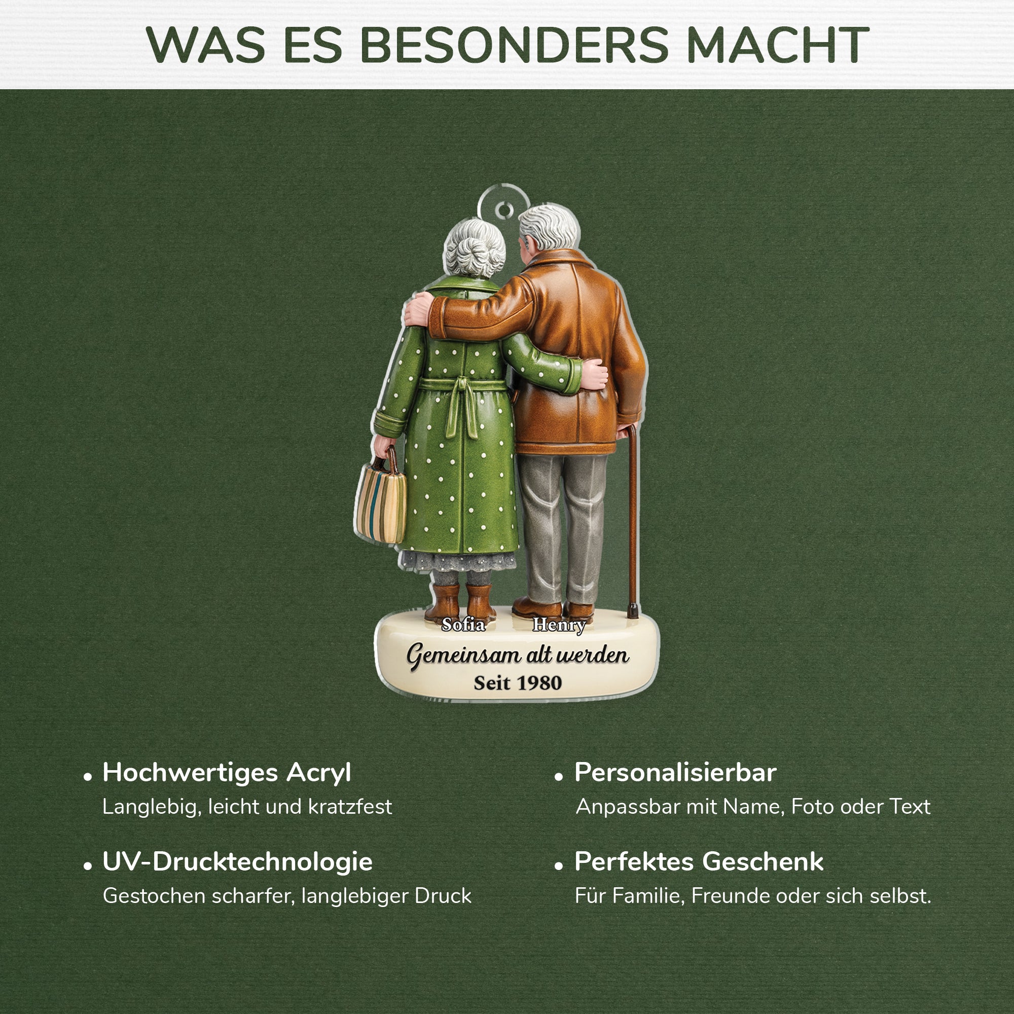 7026OGE4 3d druck effekt gemeinsam alt werden seit acryl weihnachtsschmuck personalisiert paar liebe im alter 7026O3T5G
