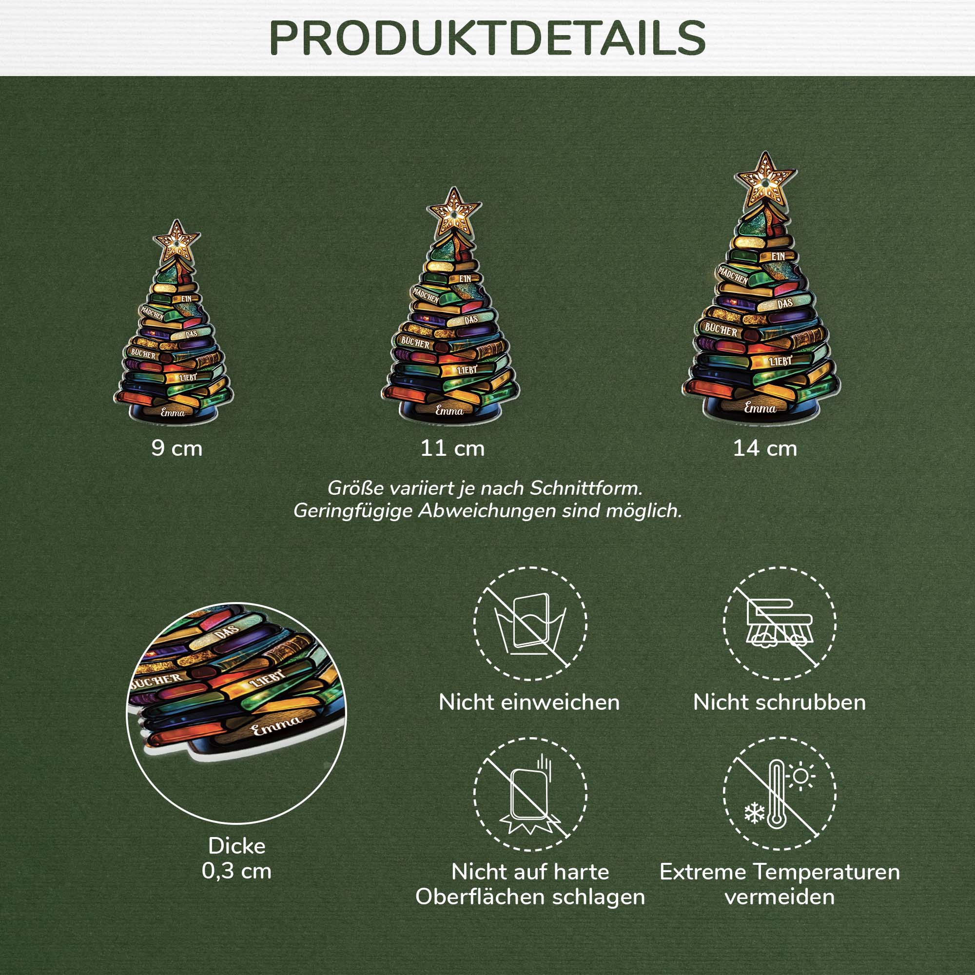 7044OGE3 3d druck effekt weihnachtsbaum aus buchern acryl weihnachtsschmuck personalisiert_ fur leseratten frauen manner 7044OKTCA