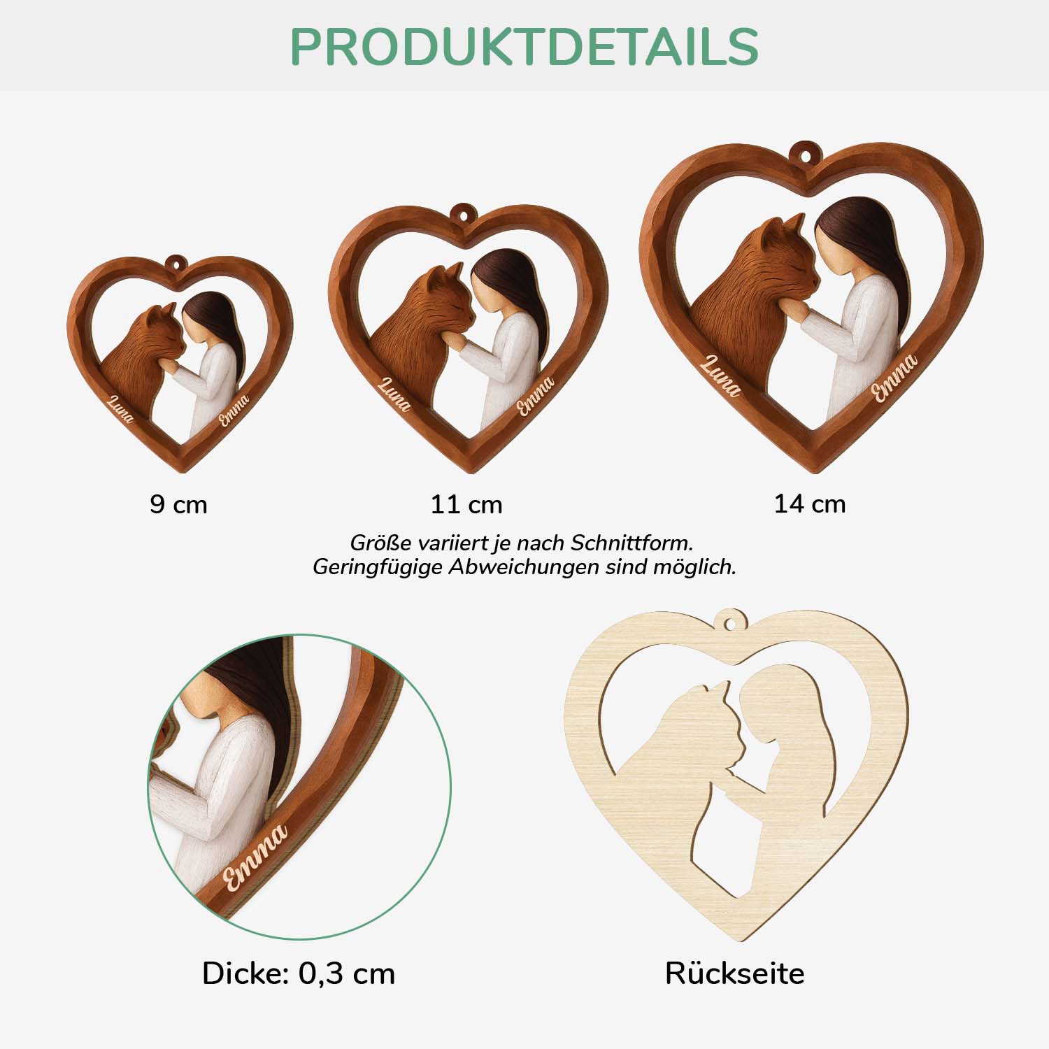 7046OGE3 katze und mensch_ personalisierte 1 schicht holz ornamente weihnachten 7046O8T5D