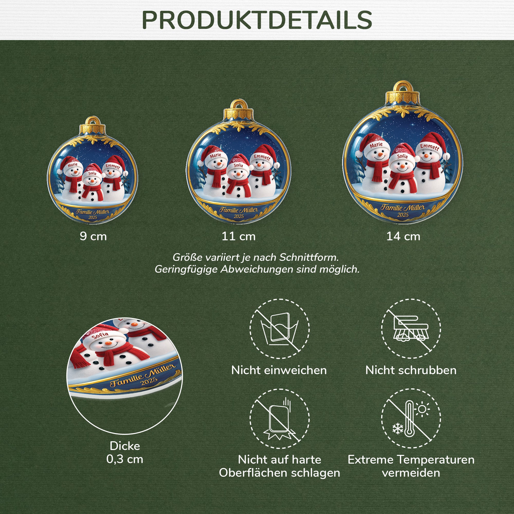 7062OGE3 3d druck effekt familie schneemann acryl weihnachtsschmuck personalisiert 7062O3TMI