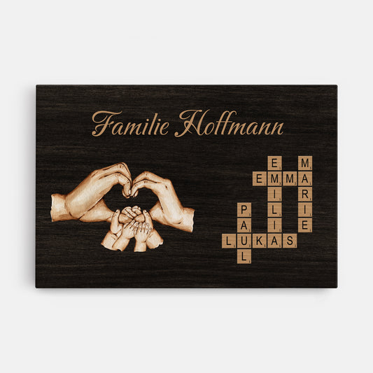 7082CGE1 familienliebe hande personalisierte kreuzwortratsel leinwand familie 7082C8PNI
