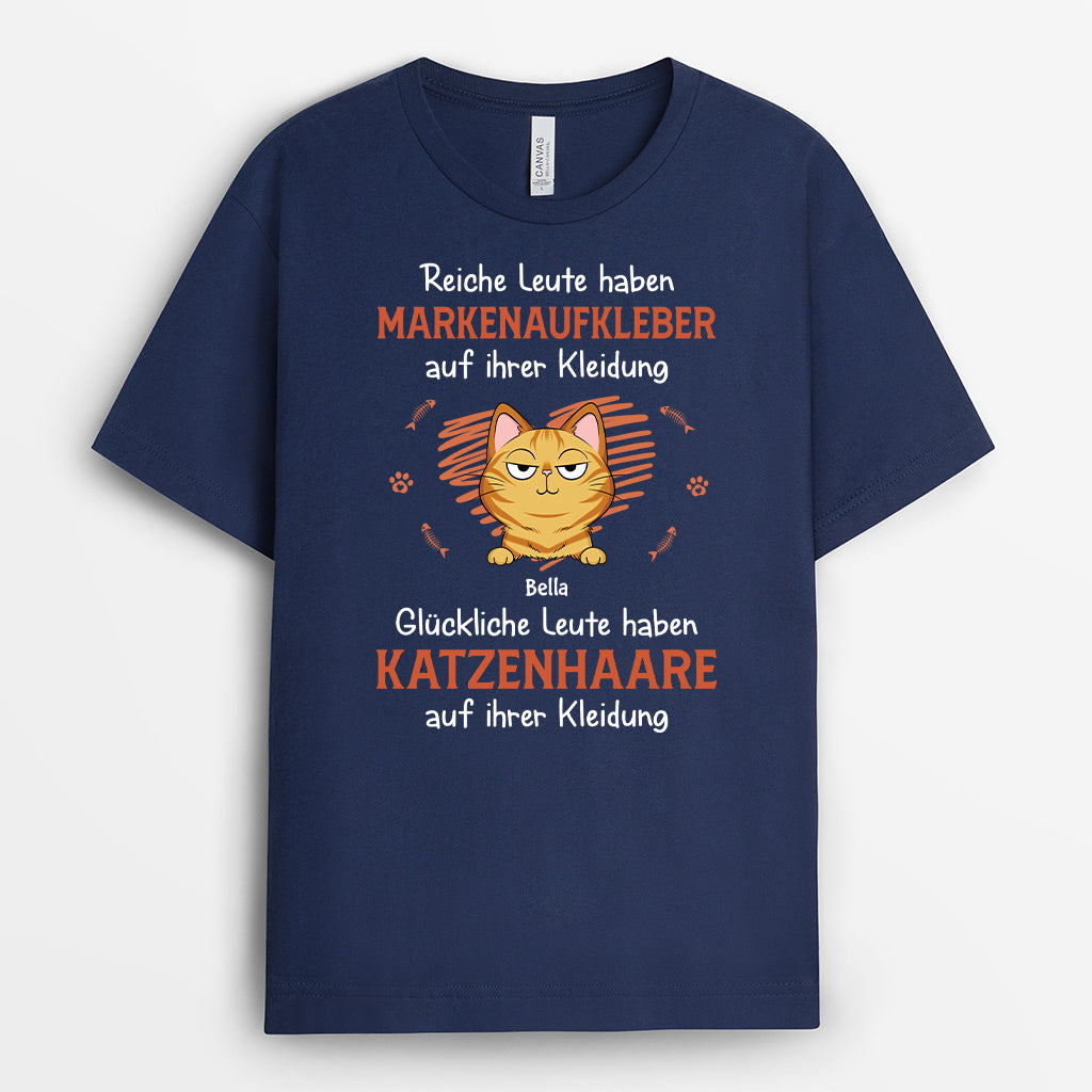 7089AGE2 gluckliche leute haben katzenhaare auf ihrer kleidung katzen t shirt personalisiert 7089ATQCD