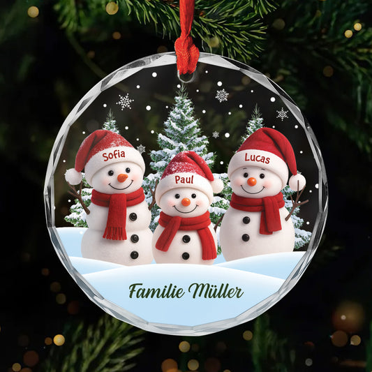 7092OGE1 familie schneemann schneelandschaft glas weihnachtsschmuck personalisiert 7092OKL5I