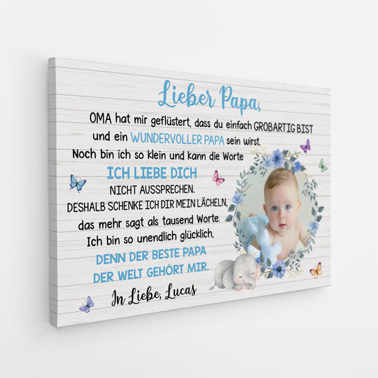 7098CGE2 hallo mama und papa personalisierte leinwand baby foto 7098C8VAK