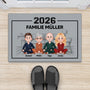 7123DGE2 familie cartoon personalisierte fussmatte familie mit hund und katze_ 7123D8YQI